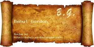 Behul Gordon névjegykártya